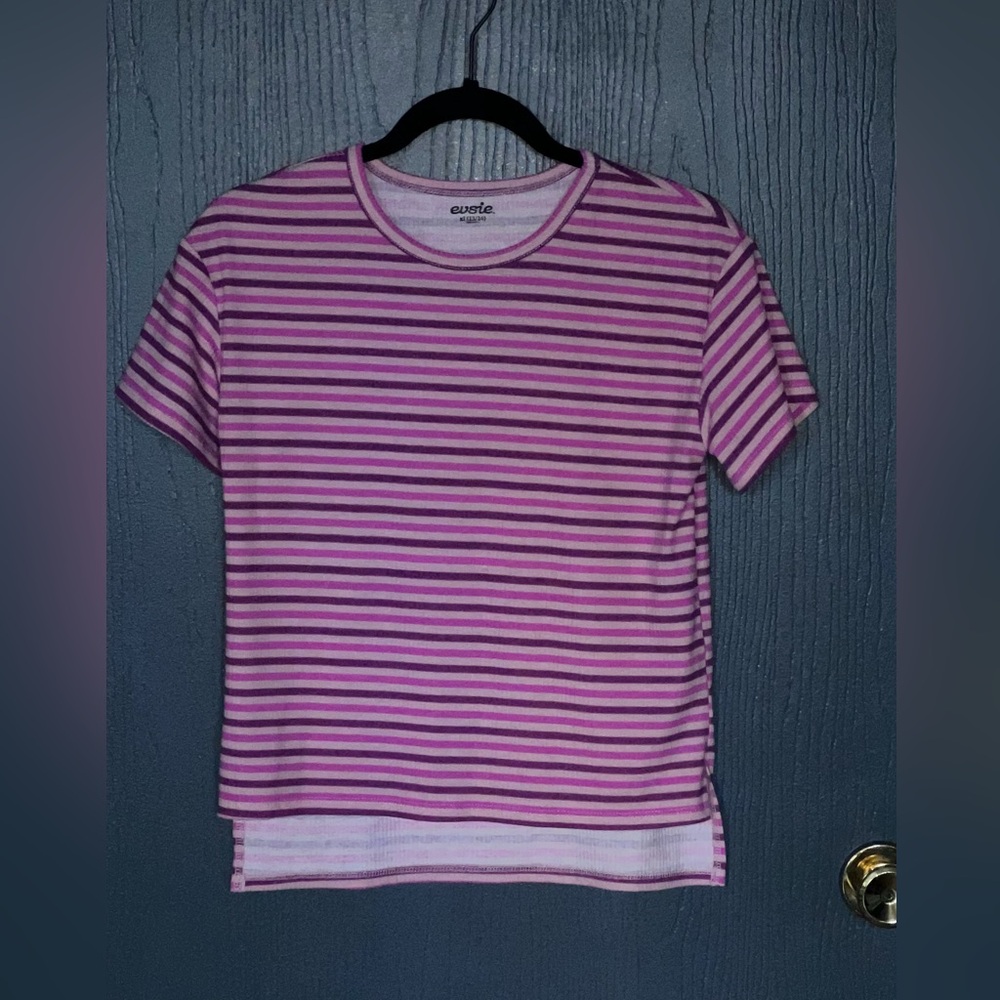Evsie— Girls Striped Crew Neck Tee